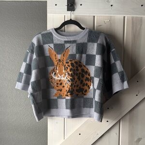 Dressed in LALA Fur Real Bunny Knit top